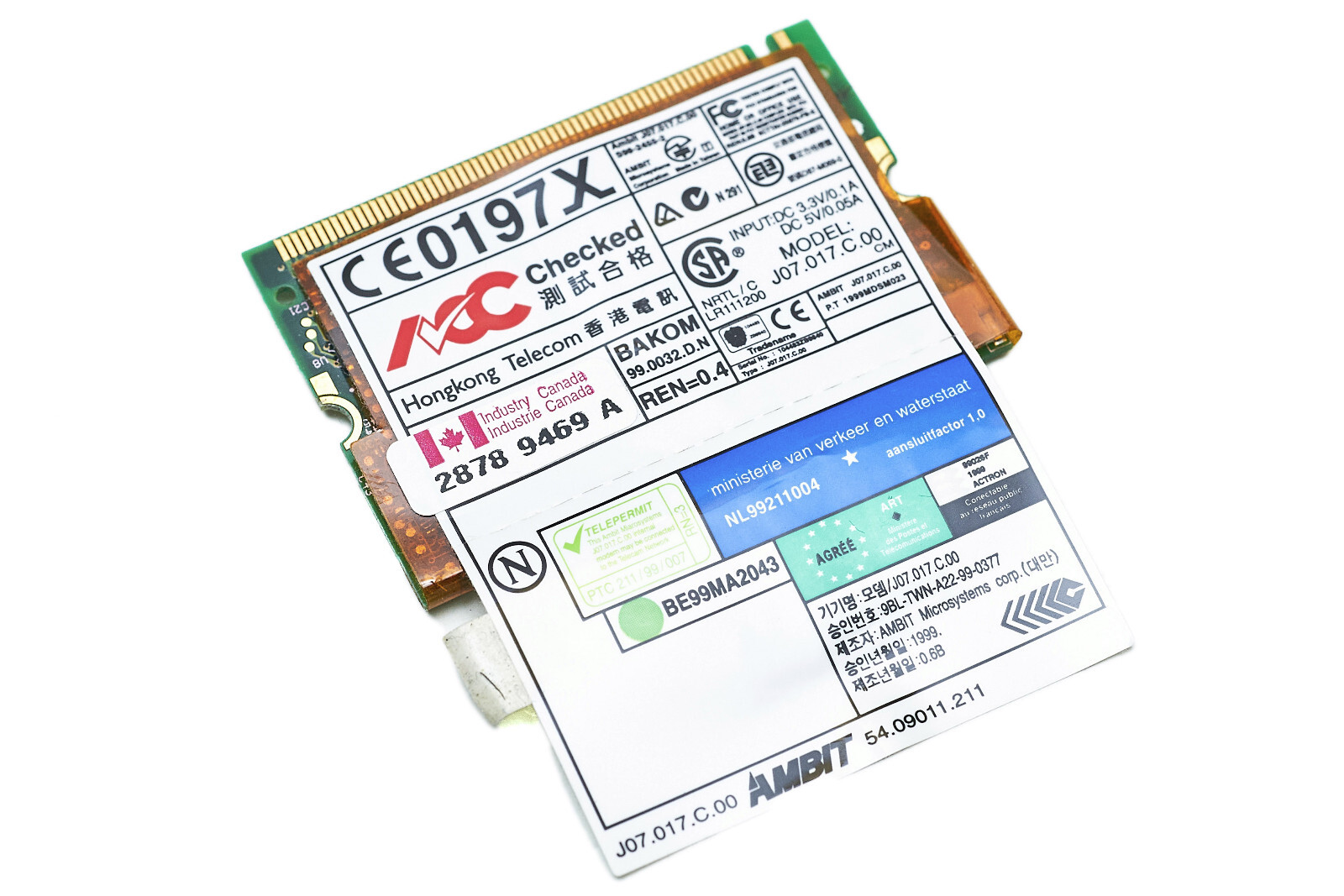 AMBIT MICROSYSTEMS J07.017.C.00 internal laptop modem for IBM Thinkpad & others