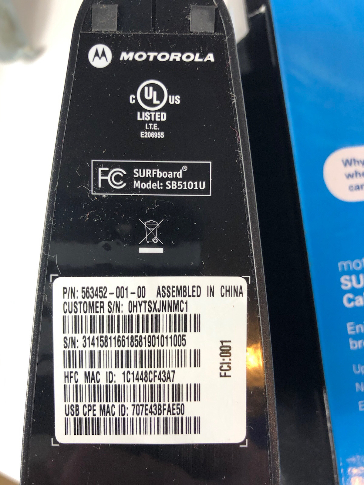 Motorola Surfboard Cable Modem SB5101U