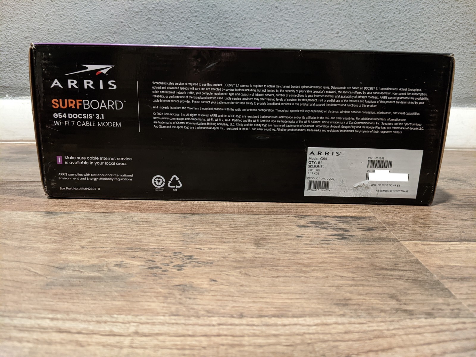 Sealed Arris G54 BE18000 Quad-Band WiFi 7 & DOCSIS 3.1 Multi-Gigabit Cable Modem