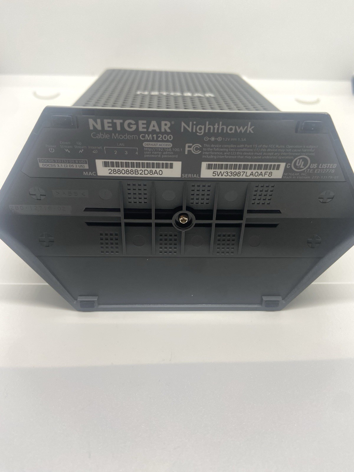 NETGEAR Nighthawk CM1200-100NAS DOCSIS 3.1 Cable Modem