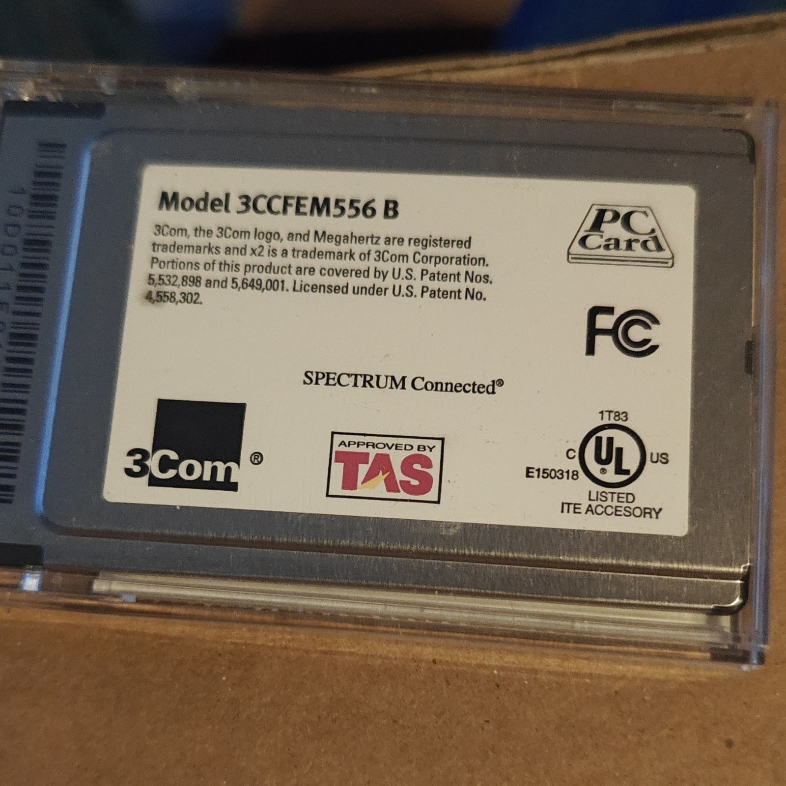 3Com Megahertz 10/100 LAN+56K Modem PC Card 56Kbps RJ-45 RJ-11 3CCFEM556B