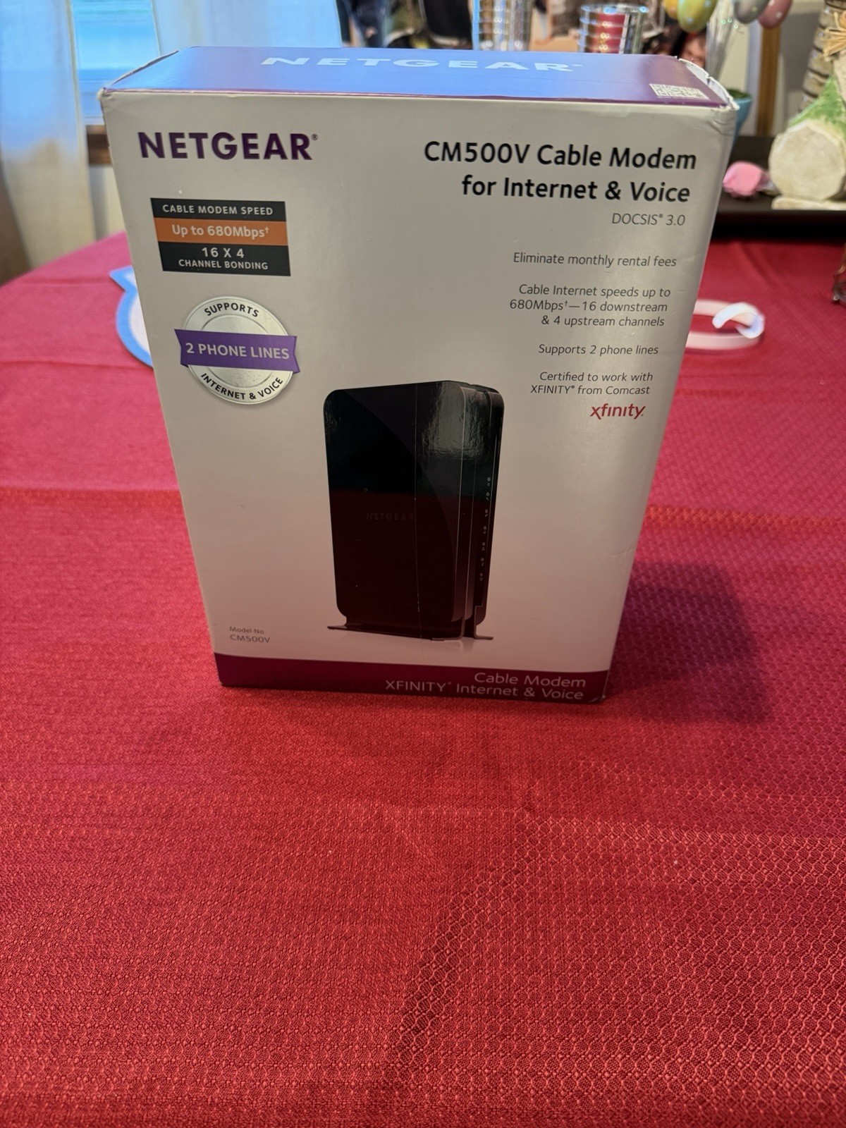 NETGEAR CM500V DOCSIS 3.0 Cable Modem Xfinity Internet Voice 2 Phone Ports