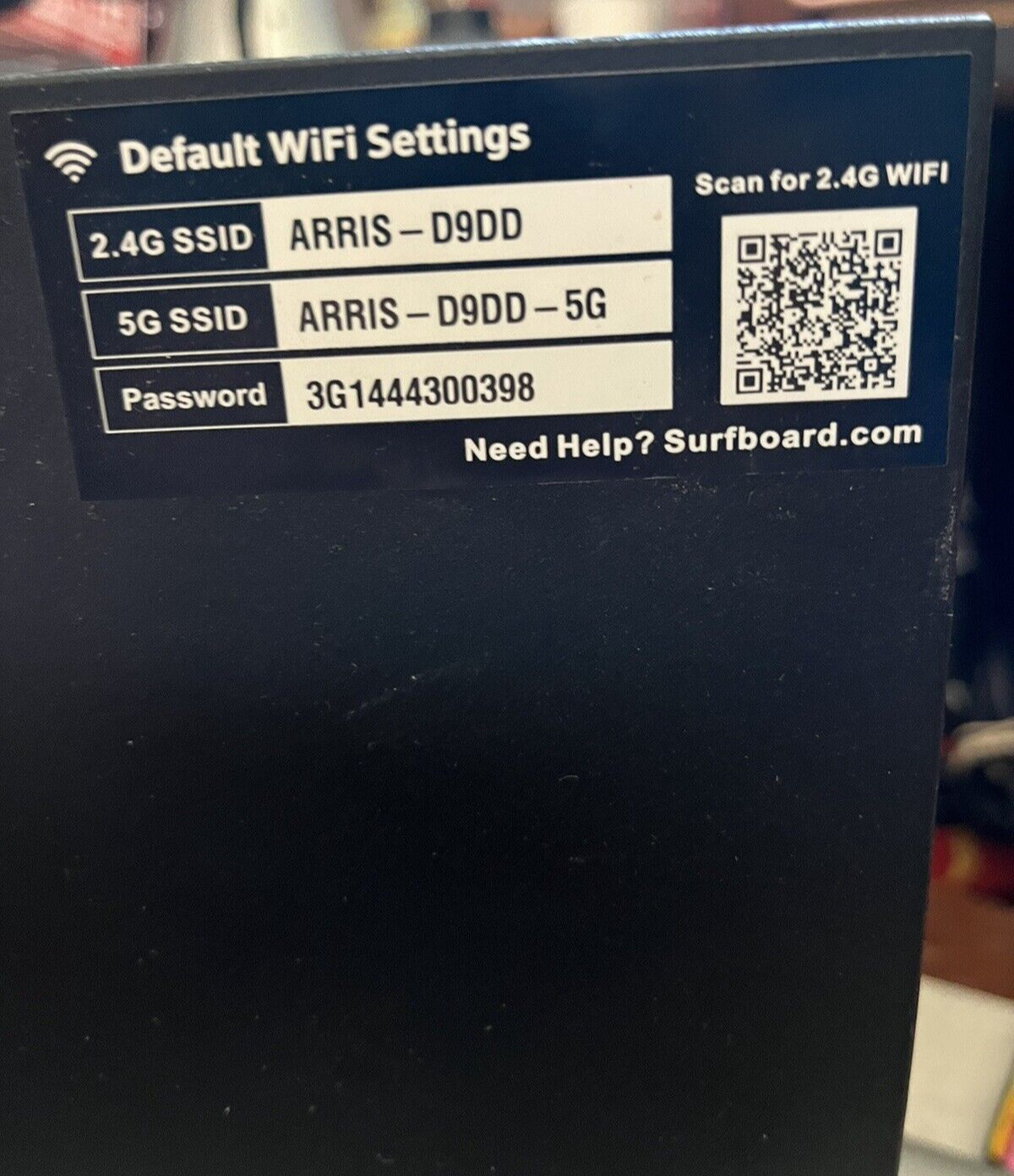 ARRIS 2.4 GHz Cable Modem Model SBG6950AC2 Intel Inside with Adaptor