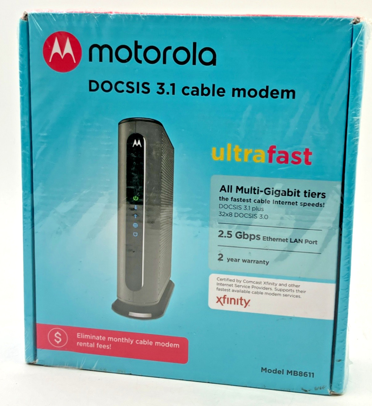Motorola MB8611 DOCSIS 3.1 Cable Modem 2.5 Gbps Ethernet Lan Port