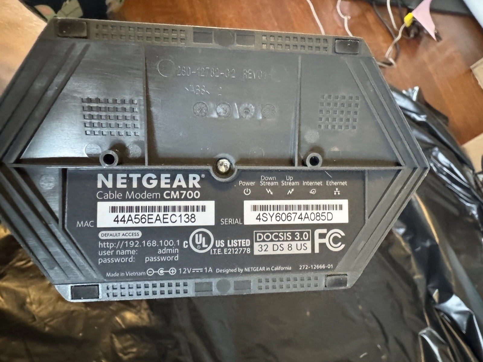 NETGEAR CM700-100NAS Cable Modem