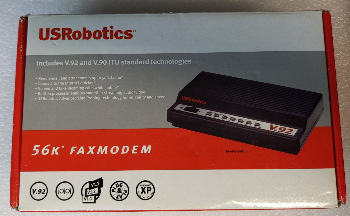 US Robotics USR5686 External 56K V.92 Fax Modem Serial RS-232 Dial-Up
