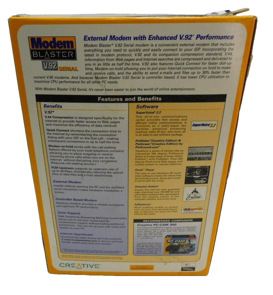 Creative Modem Blaster 56Kbps V.92 Serial Windows XP 2000