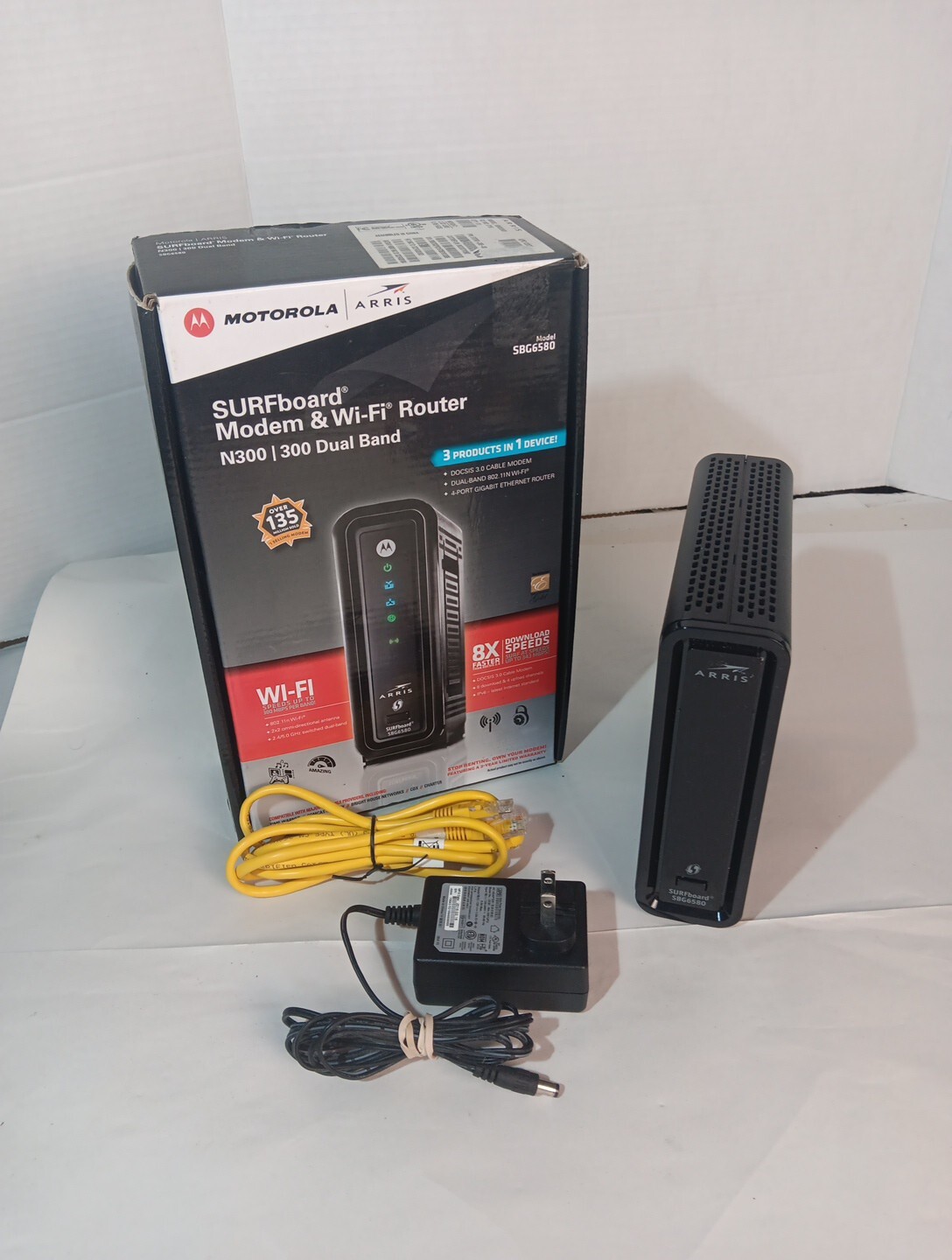 Motorola Arris SURFboard SBG6580 DOCSIS 3.0 Cable Modem Tested Wifi N300