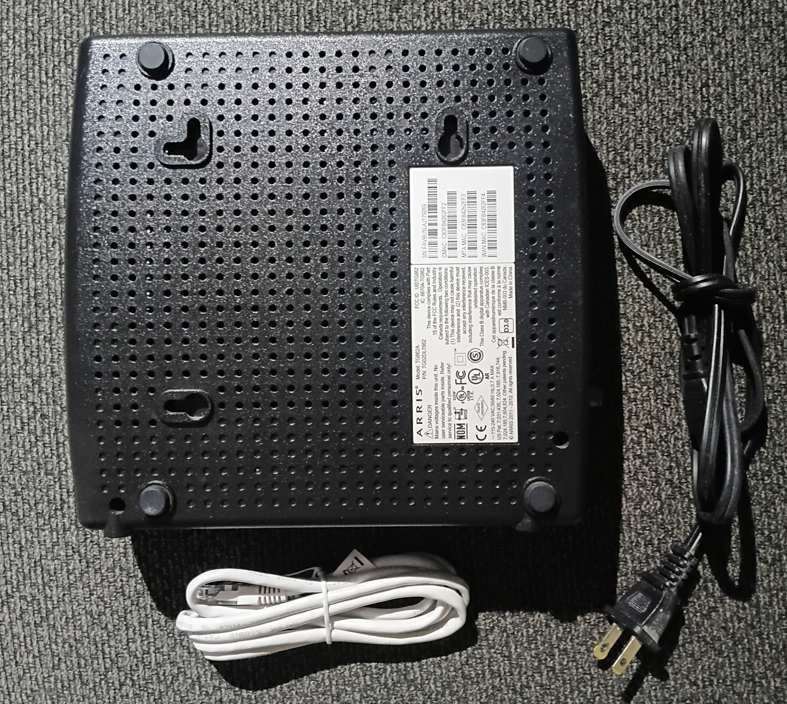 Arris TG862A Wireless Cable Gateway Router Modem