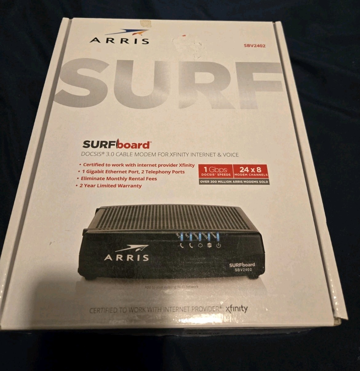 New ARRIS SURFboard SBV2402 DOCSIS 3.0 Cable Modem–XFINITY Comcast **FAST SHIP**