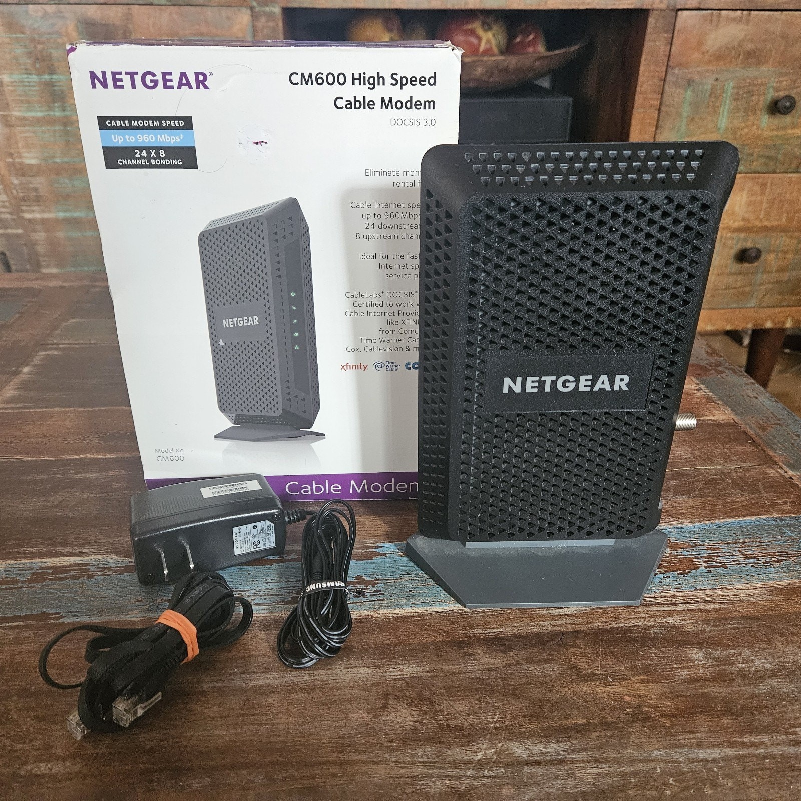 NETGEAR High Speed Cable Modem CM600 Compatible Xfinity Spectrum Cox TV Internet