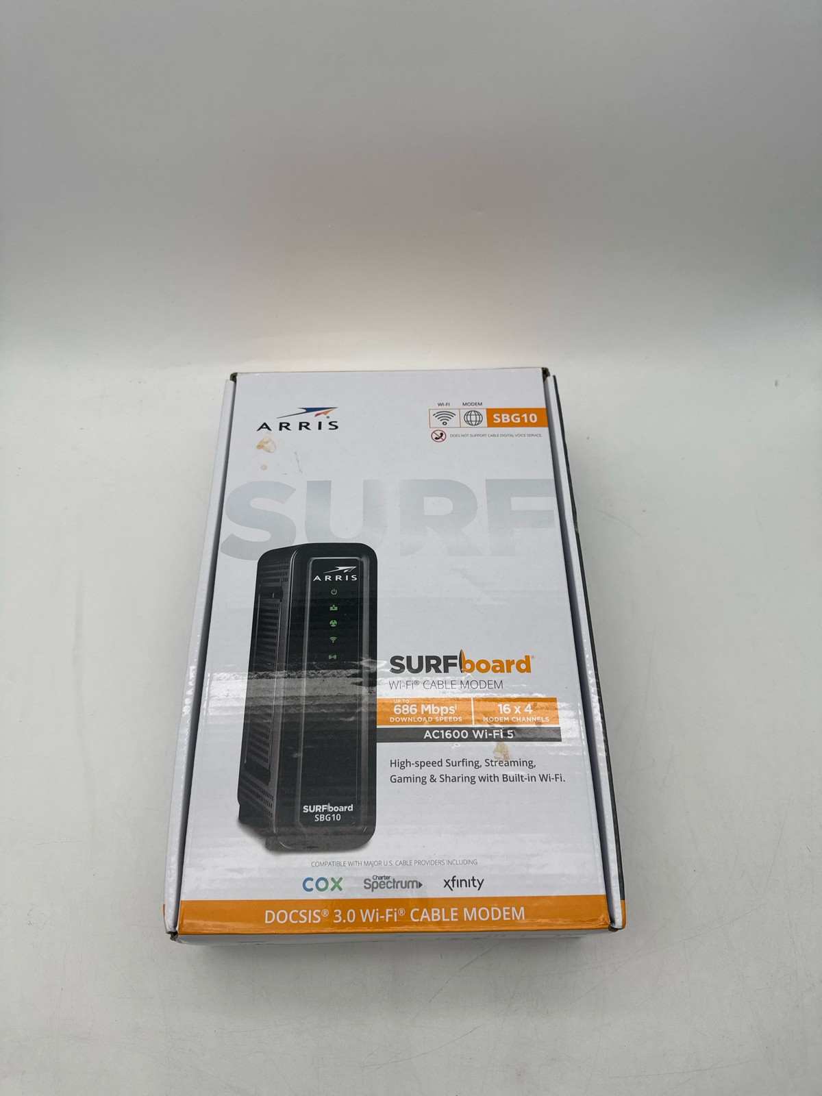 ARRIS SURFboard SBG10 DOCSIS 3.0 Cable Modem Router Combo AC1600 Gigabit Black