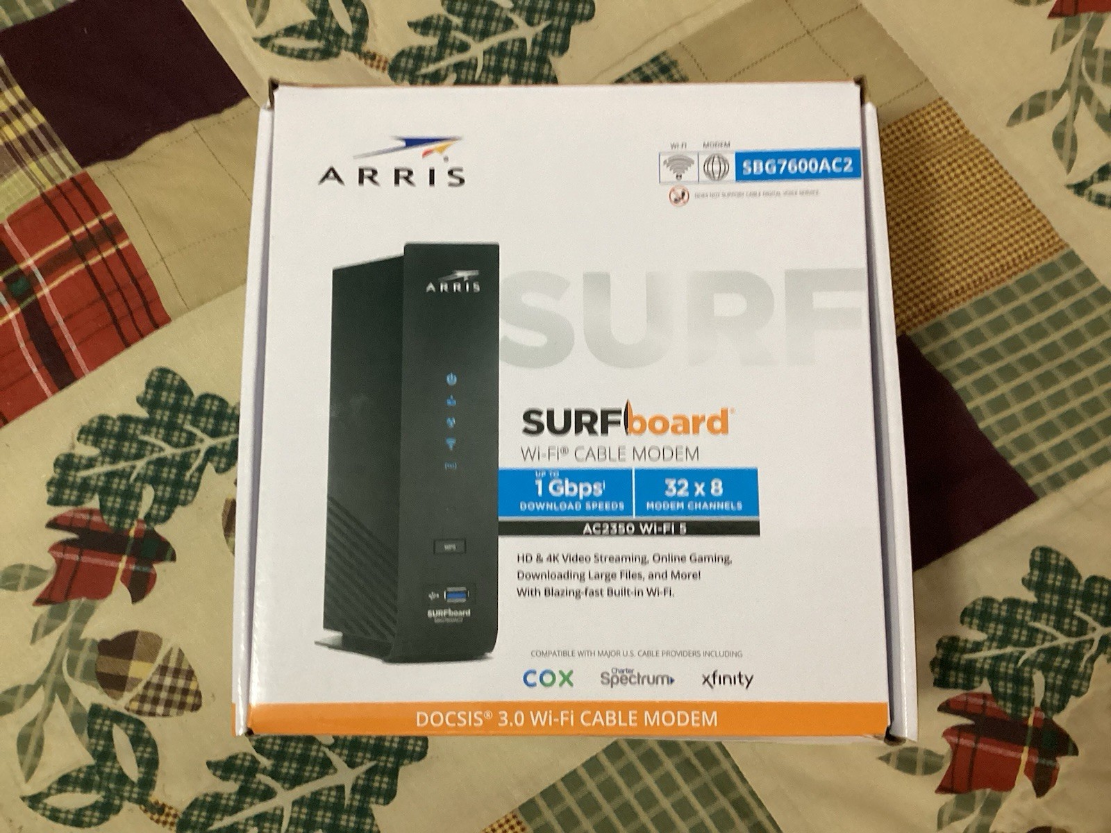 ARRIS SURFboard SBG7600AC2 DOCSIS 3.0 Wi-Fi Cable Modem. AC2350 Wi-Fi 5