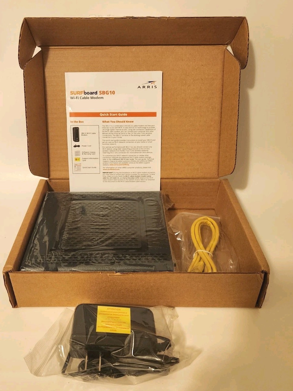 ARRIS SBG10 SURFboard AC1600 Dual-Band Cable Modem Router – Black – New