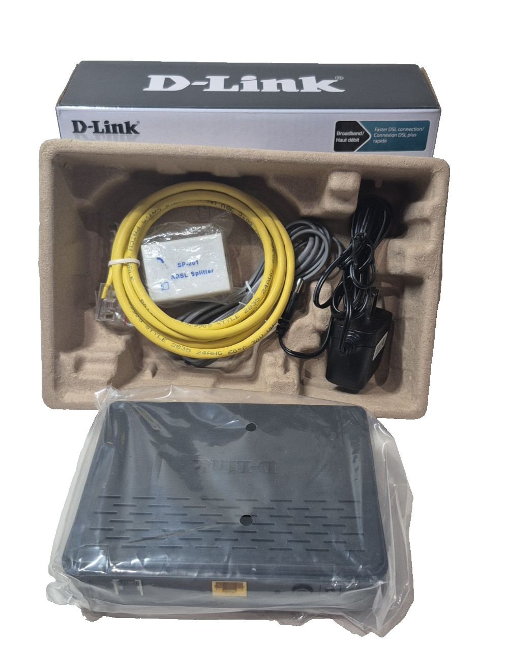 D-Link ADSL2+modem (DSL-520B) Broadband Faster DSL Connection New Open Box