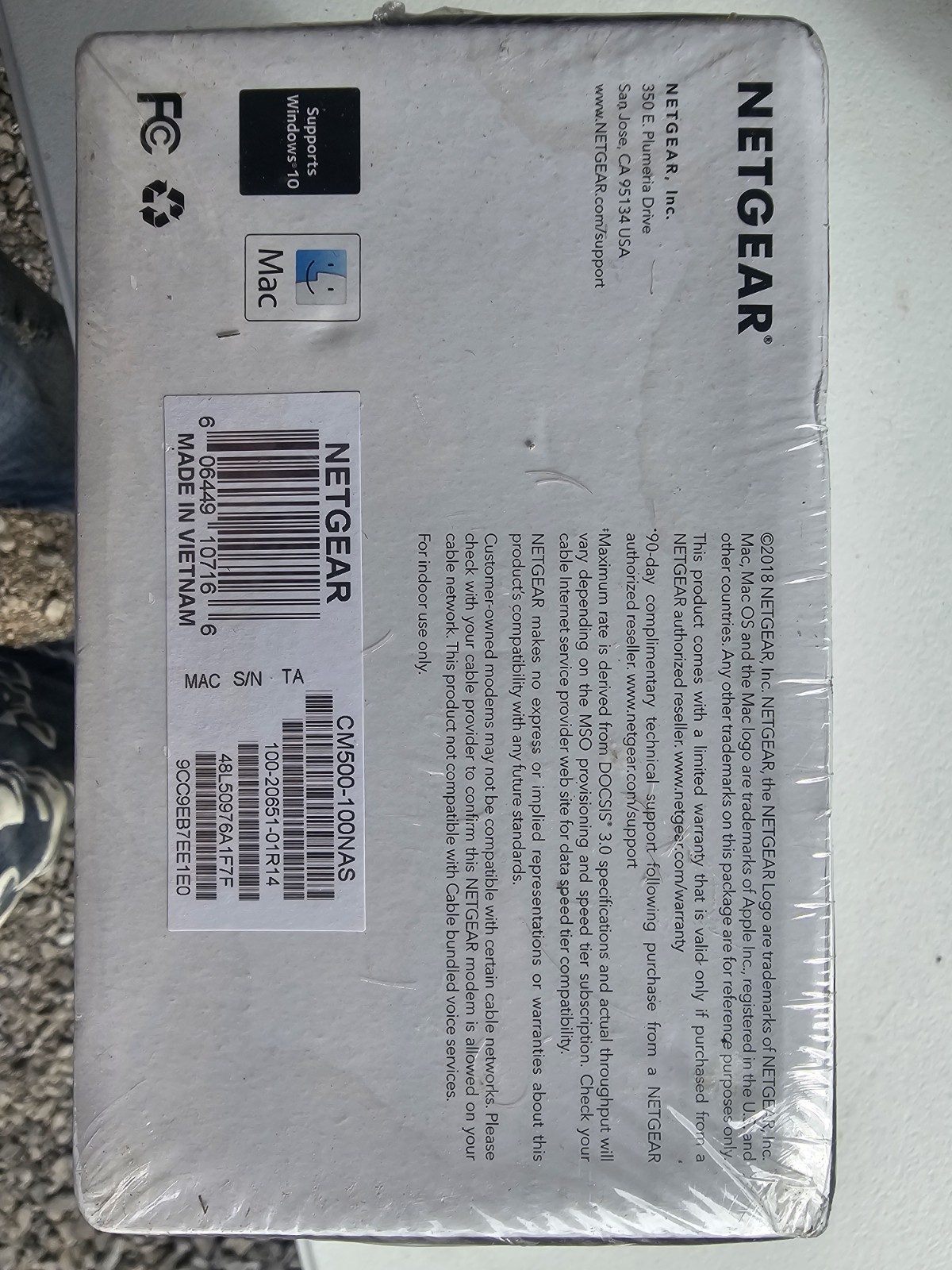 NETGEAR CM500 DOCSIS 3.0 Cable Modem 680 Mbps IPv6 1 LAN Gigabit Black