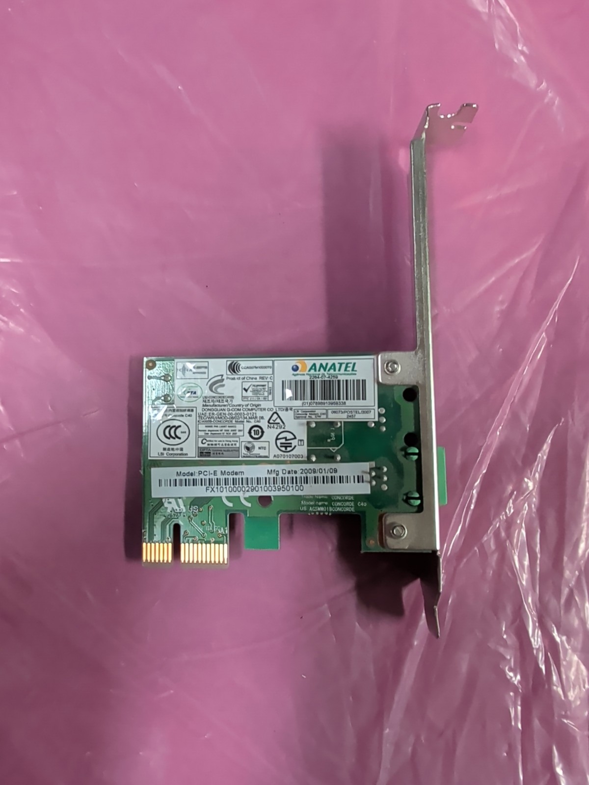 ANATEL 2264-07-4259 INTERNAL PCI-E INTERNAL MODEM NETWORK CARD