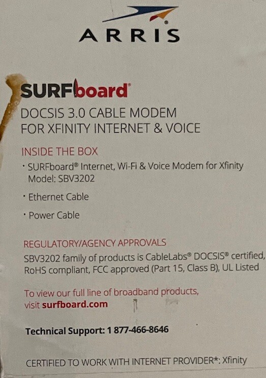 Arris Surfboard DOCSIS 3.0 Cable Modem SBV3202