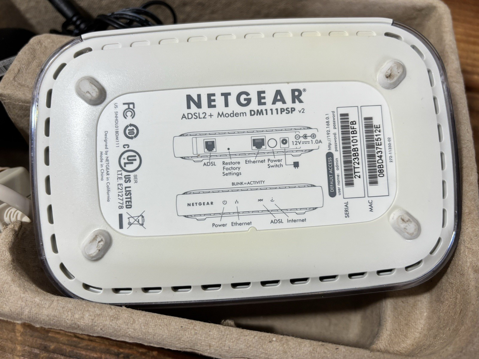 NETGEAR Broadband ADSL2+ Modem DM111PSP DSL Modem