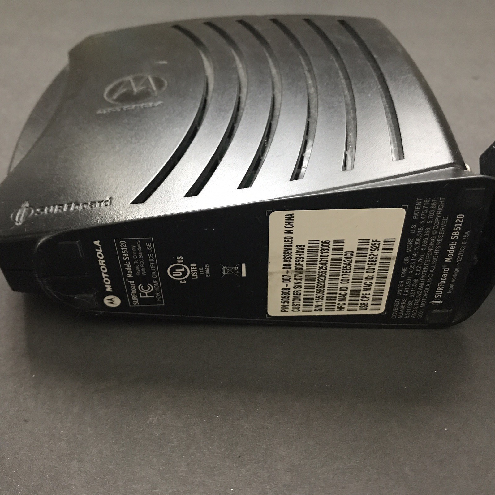 Motorola SURFboard SB5120 Cable Modem With AC Adapter