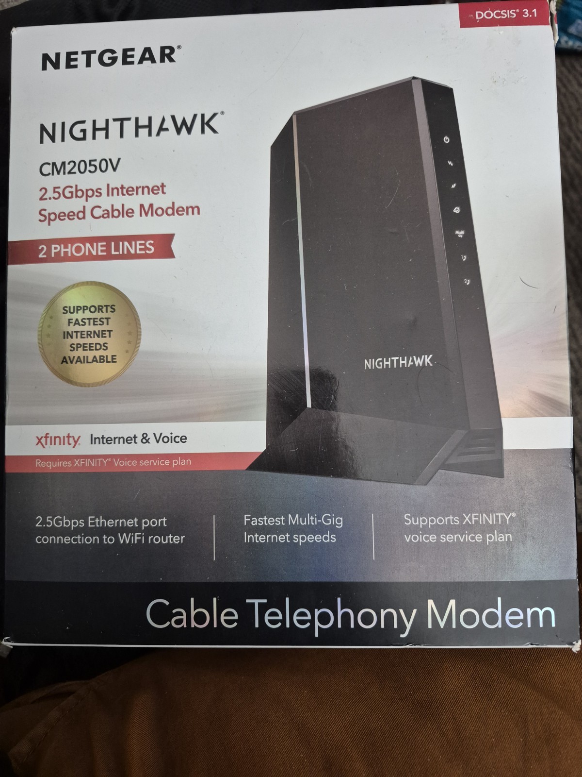 NETGEAR Nighthawk CM2050V 2.5Gbps Internet Speed Cable Modem