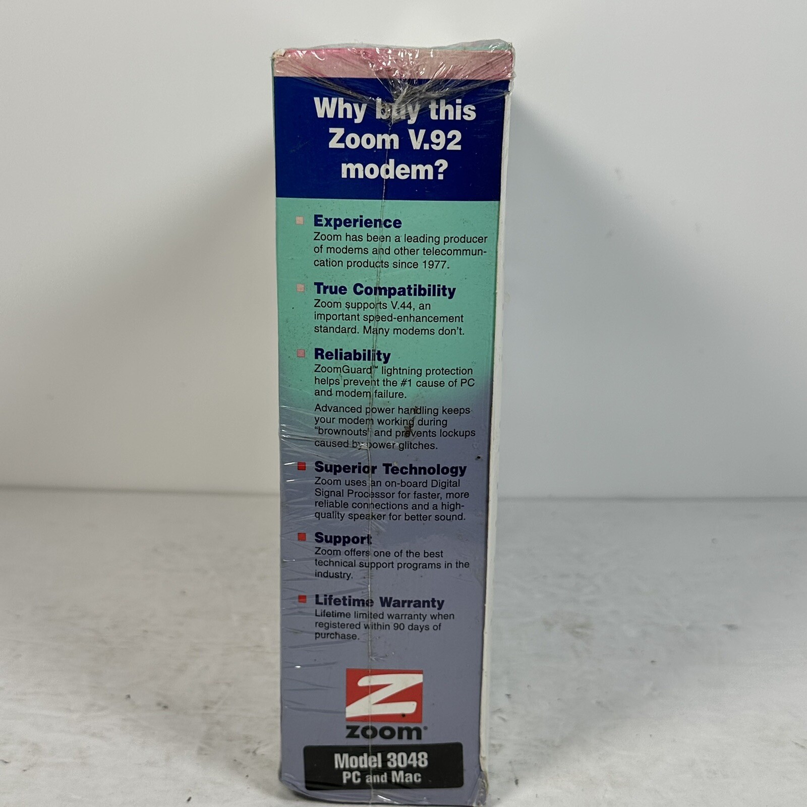 Zoom 3048 External RS-232 56k V.92 Faxmodem for Windows & MAC, Serial Port, NEW