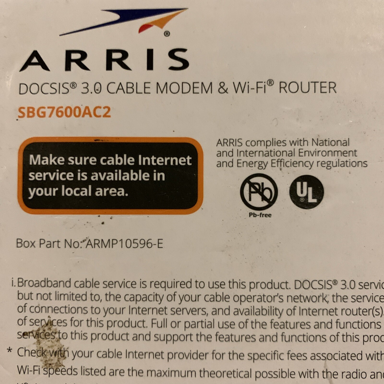 ARRIS AC2350 SURFboard Dual-band DOCSIS 3.0 Cable Modem – Black SBG7600AC2 32×8