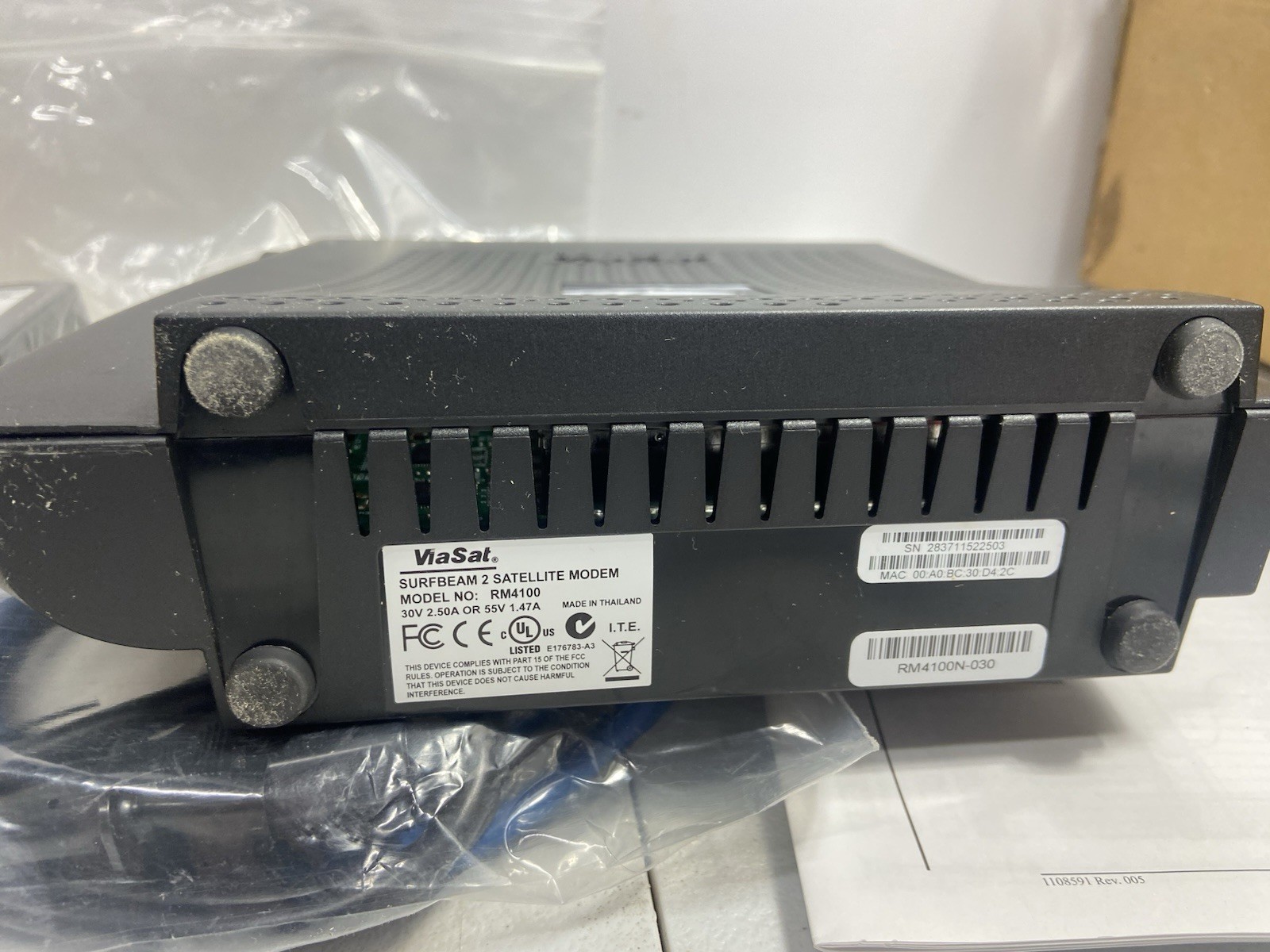 ViaSat RM4100 SurfBeam 2 Satellite Modem, Radio, Power Supply