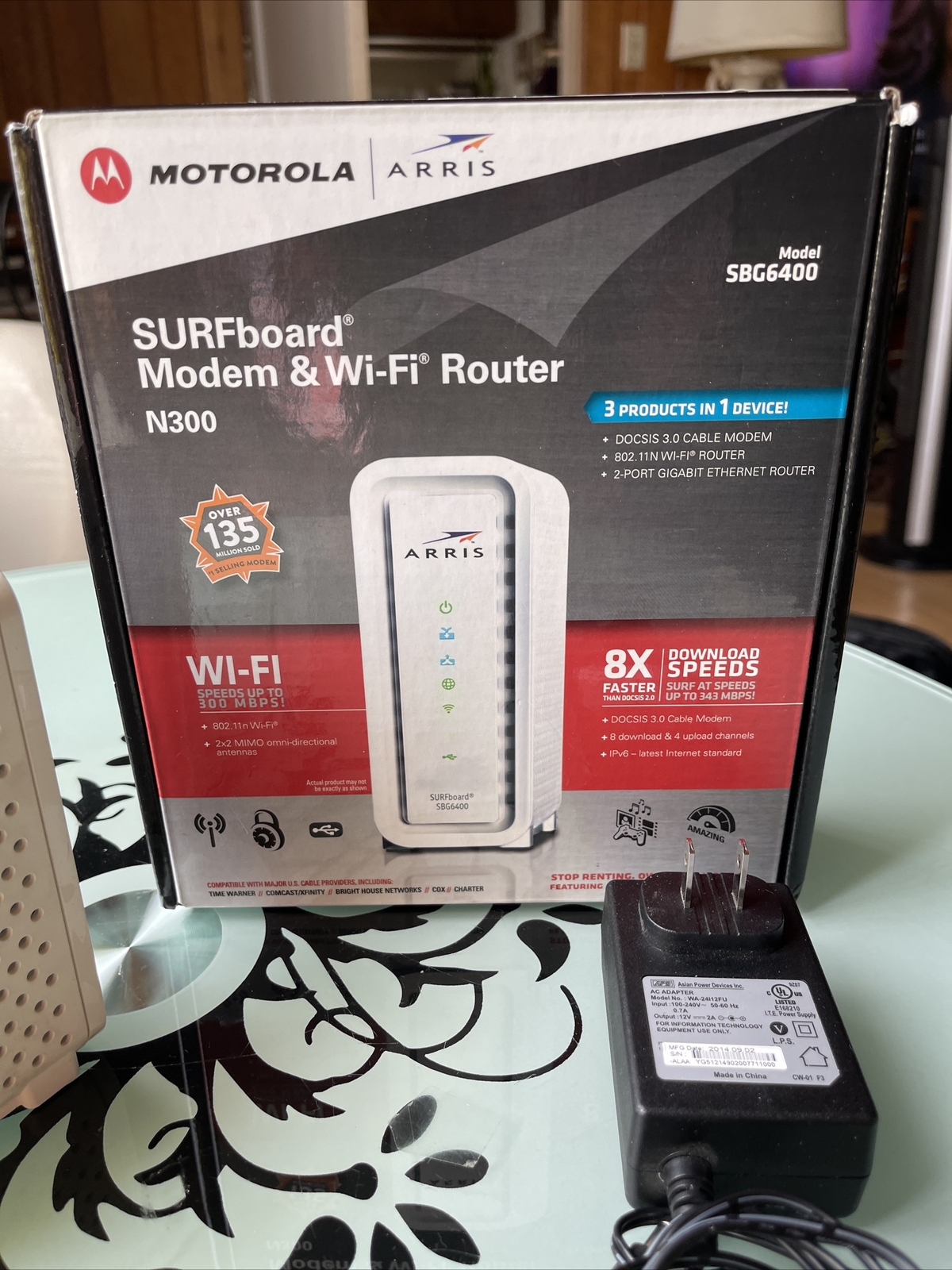 Motorola Arris SURFboard N300 DOCSIS 3.0 Cable Modem & WiFi Router (SBG6400)