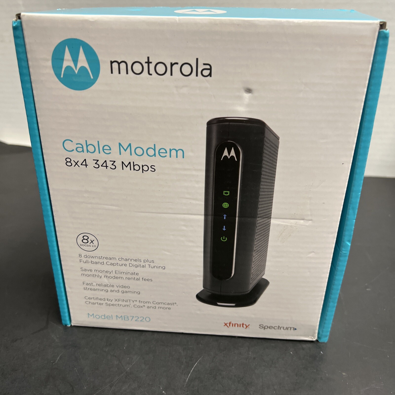 Cable Modem MOTOROLA 8×4 Model MB7220, DOCSIS 3.0 343Mbps Download