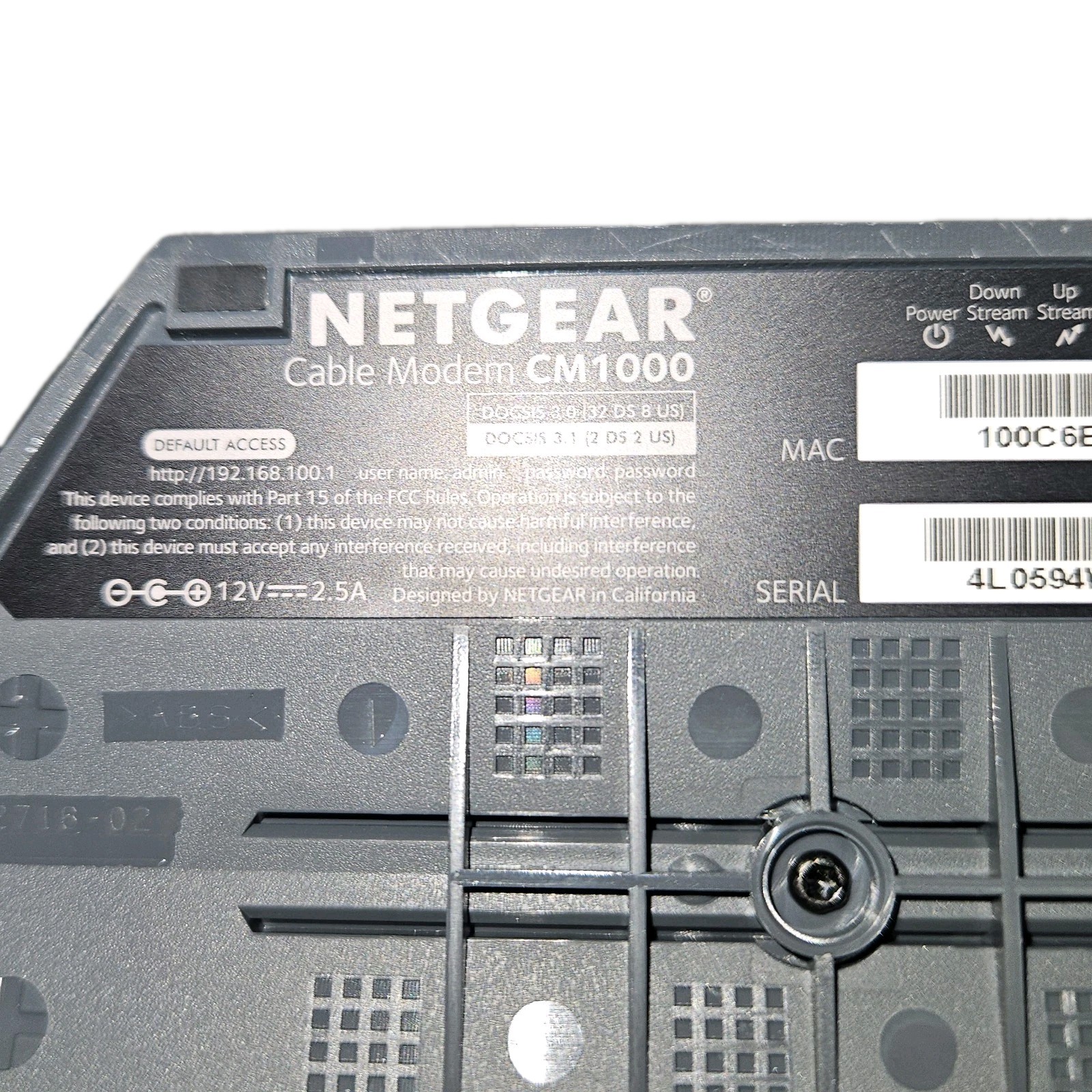 NETGEAR Nighthawk CM1000v2 Cable Modem High-Speed DOCSIS 3.1 Pre-owned