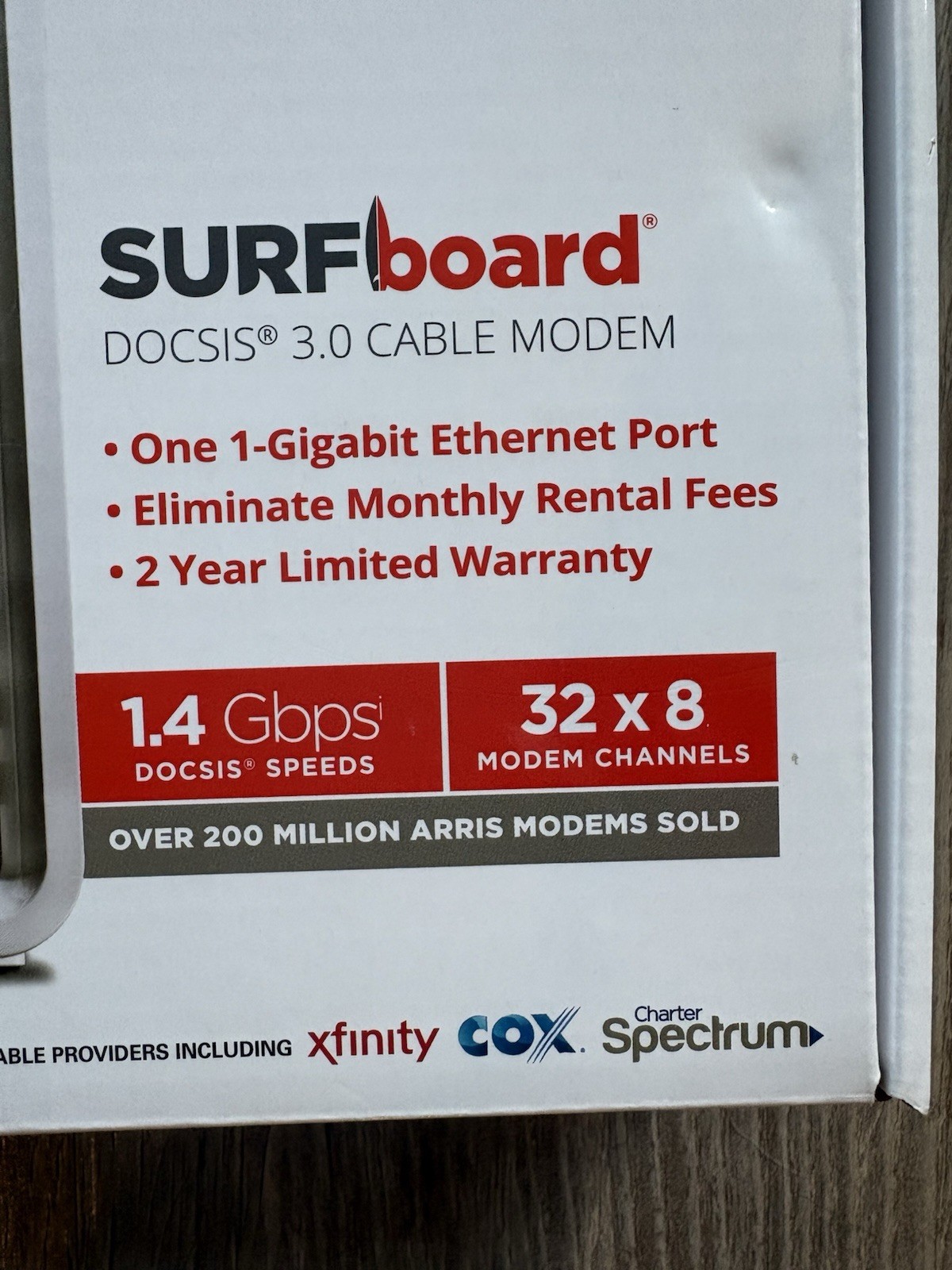 ARRIS SURFboard SB6190 DOCSIS 3.0 32 x 8 Gigabit Cable Modem 1.4 Gbps