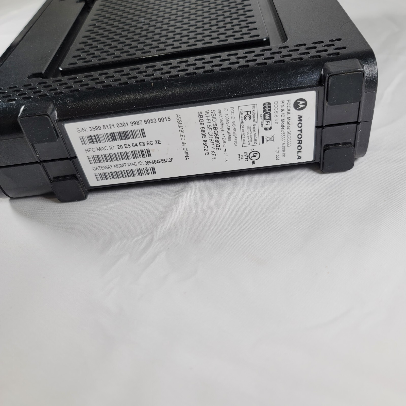 Motorola SBG6580 SURFboard eXtreme 3.0 Wireless Cable Modem *ONLY*