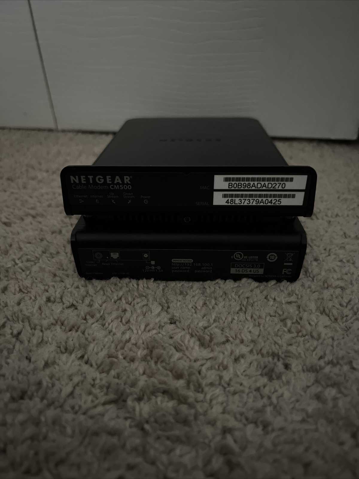 NETGEAR CM500 (CM500100NAS) 680 Mbps – Black