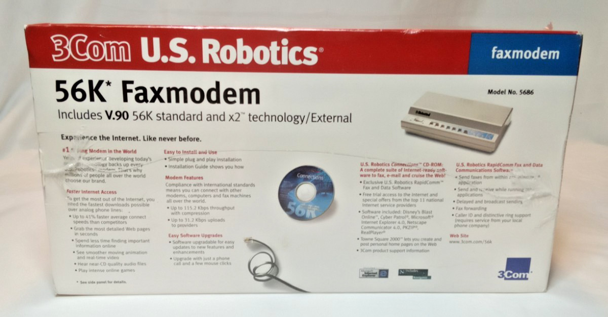 3Com US Robotics 56k Fax modem Model 5686 NIB