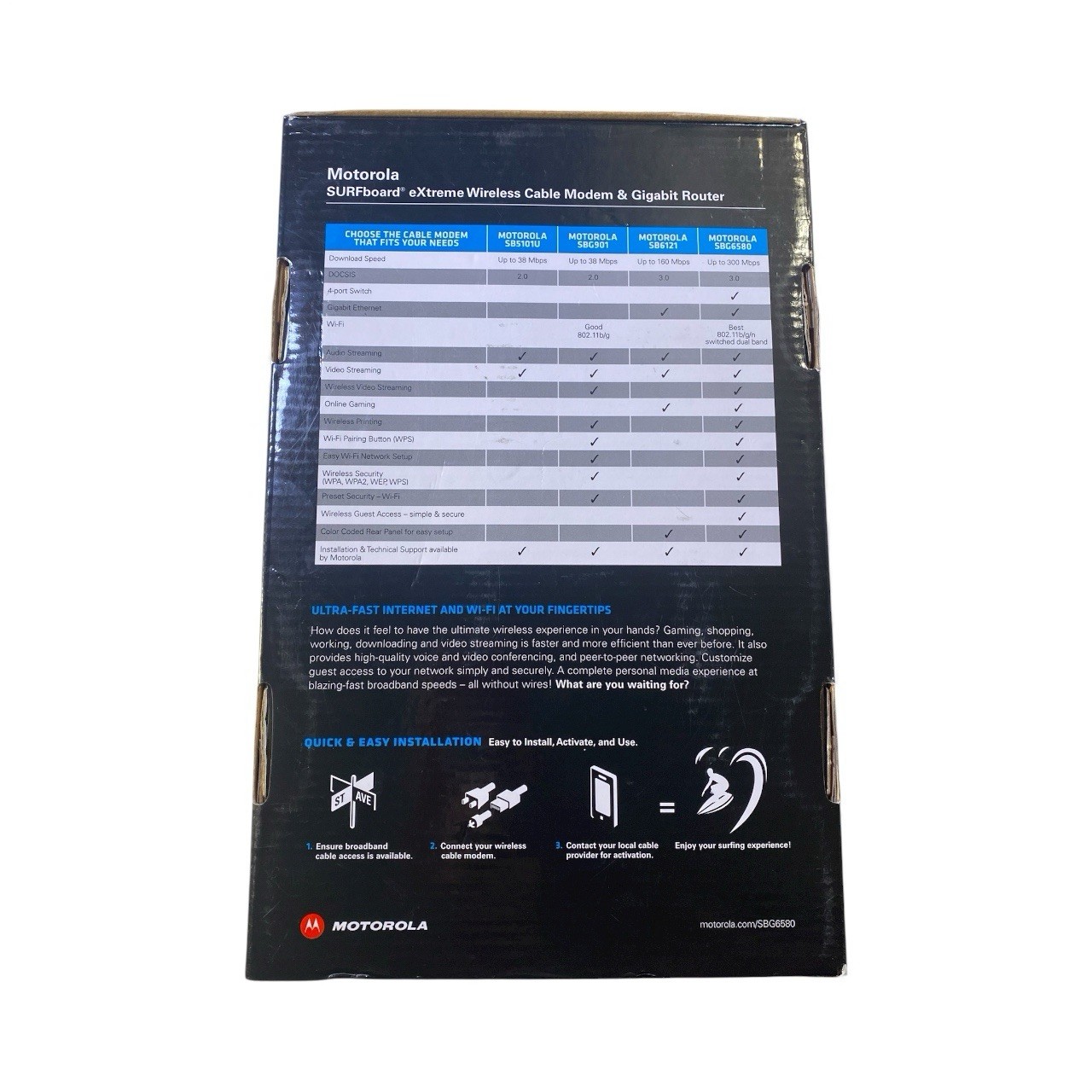 Motorola Wireless Router Modem SURFboard eXtreme (SBG6580) Up to 300 Mbps