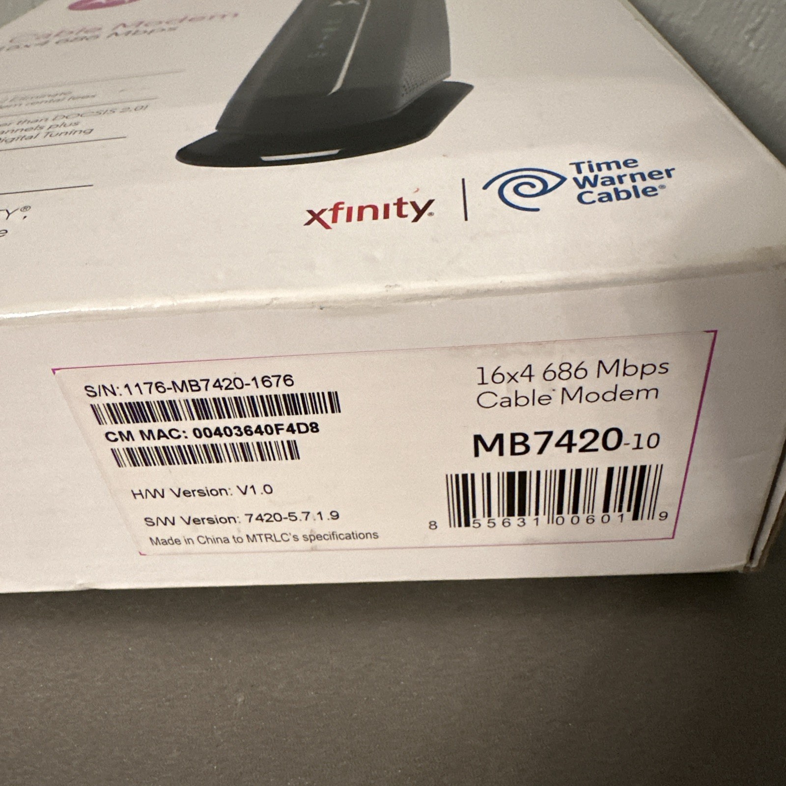 Motorola MB7420 16×4 High Speed ​​Cable Modem 686 Mbps