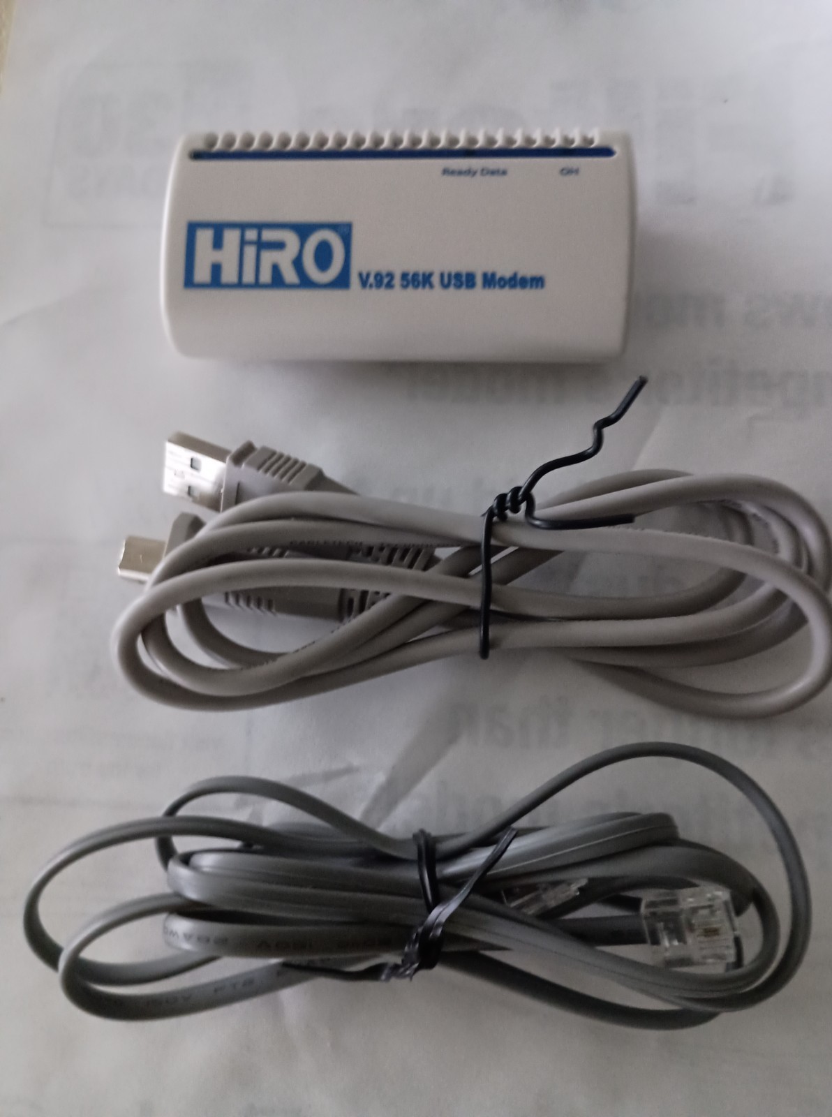 Up for sale is a pre-owned HiRO H50113 V.92 56K External USB Data/Fax/Voice Mode
