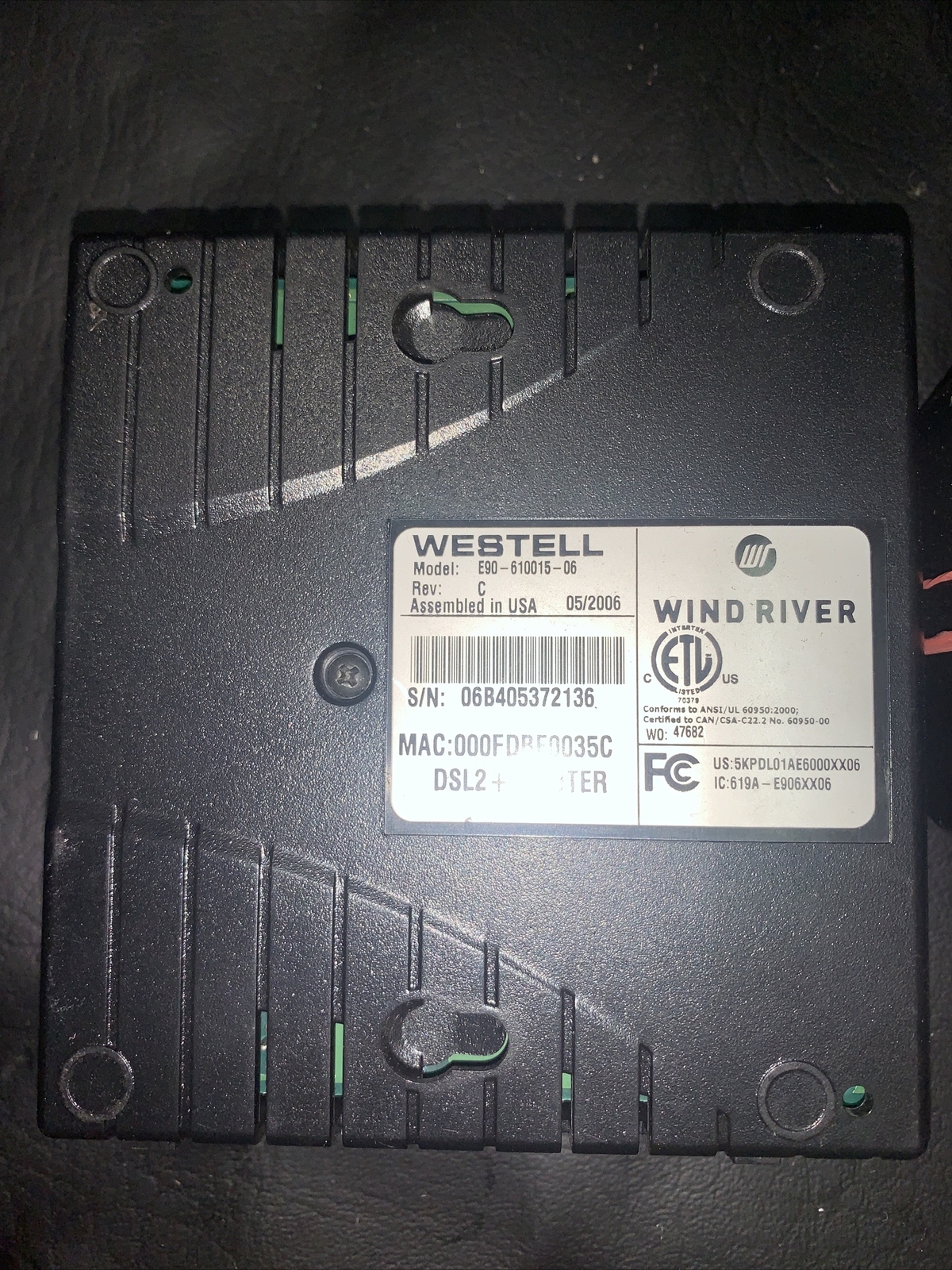 WESTELL 6100 MODEL E90-610015-06 DSL ROUTER