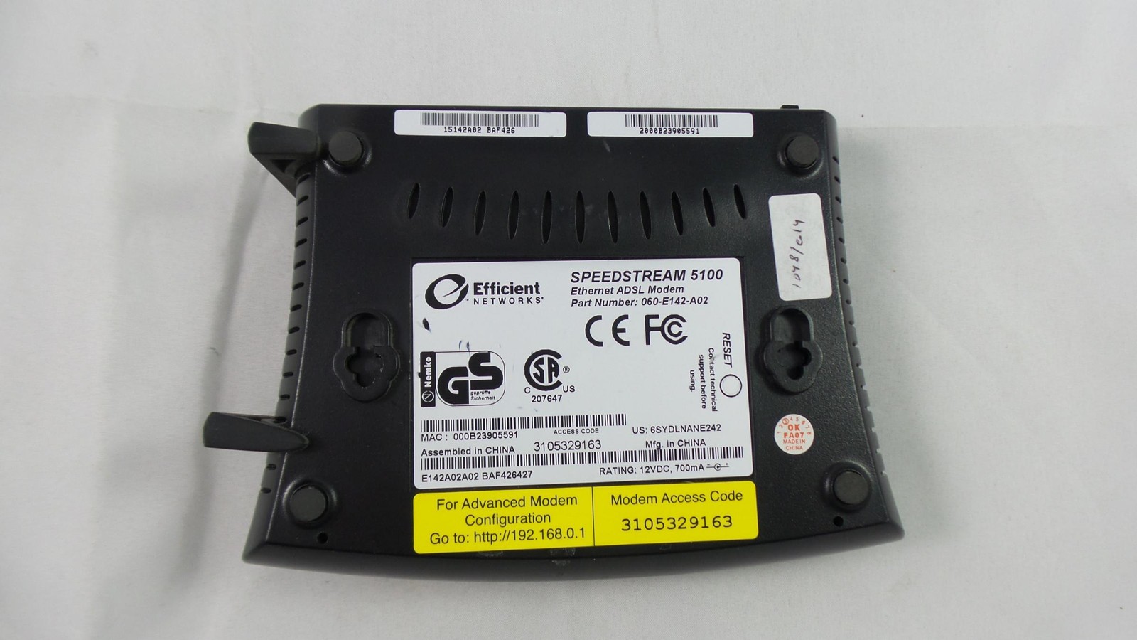 Efficient Networks SpeedStream 5100 DSL Modem – Grade A (060-E142-A02)