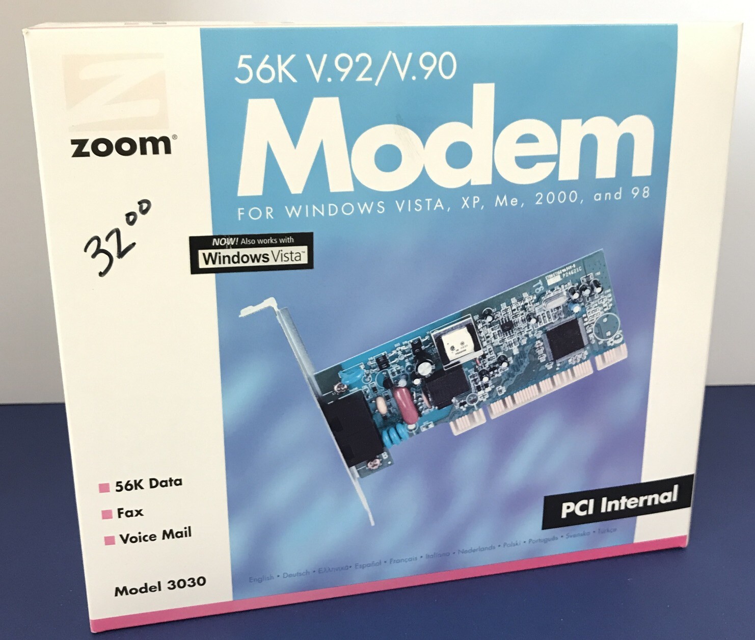 ZOOM 56K V.92/V.90 ZOOM® MODEM MODEL 3030 56K PCI INTERNAL DATA FAX VOICE