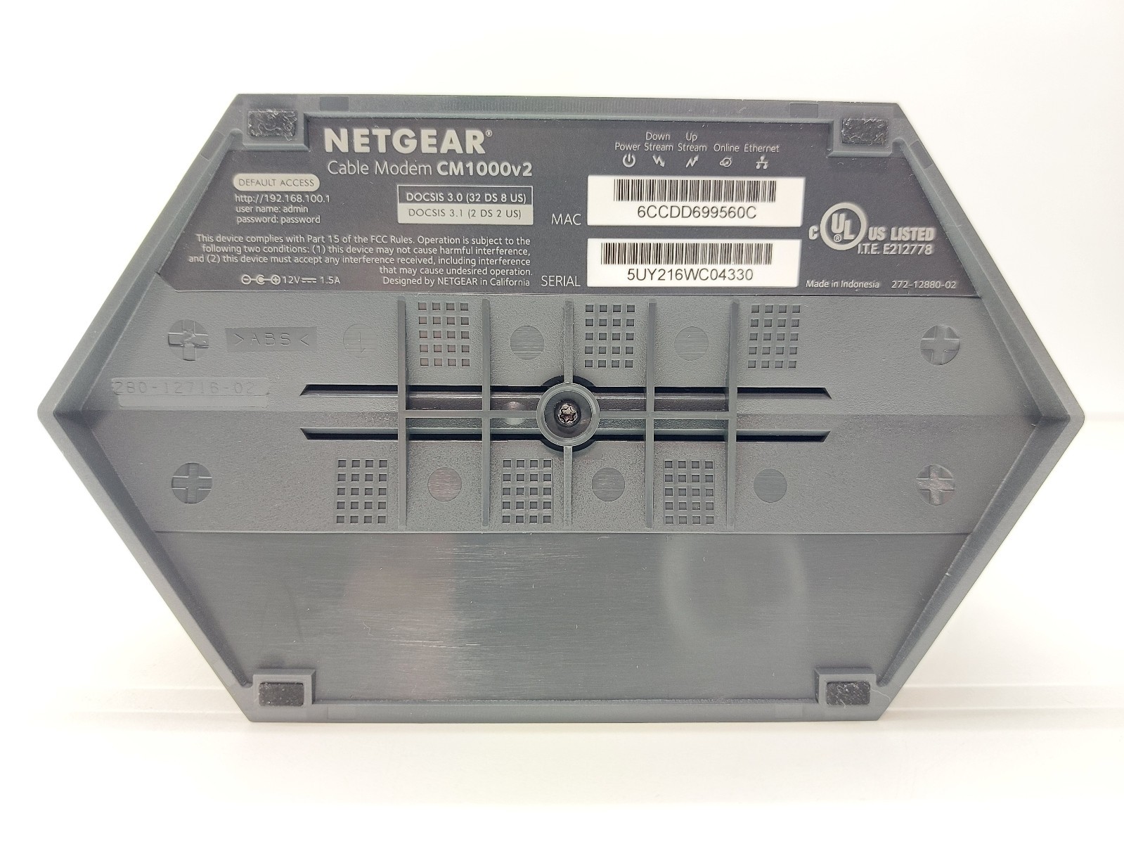 Netgear Nighthawk Ultra High Speed Cable Modem CM1000v2 DOCSIS 3.1