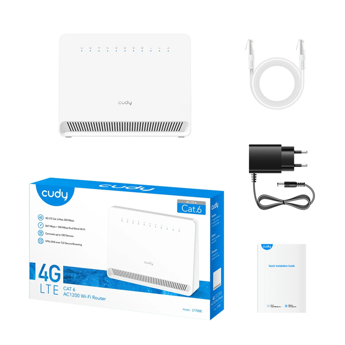 Cudy ac1200 Wi-Fi 4G LTE-CAT6 GIGABIT ROUTER LT700V MESH ROUTER (