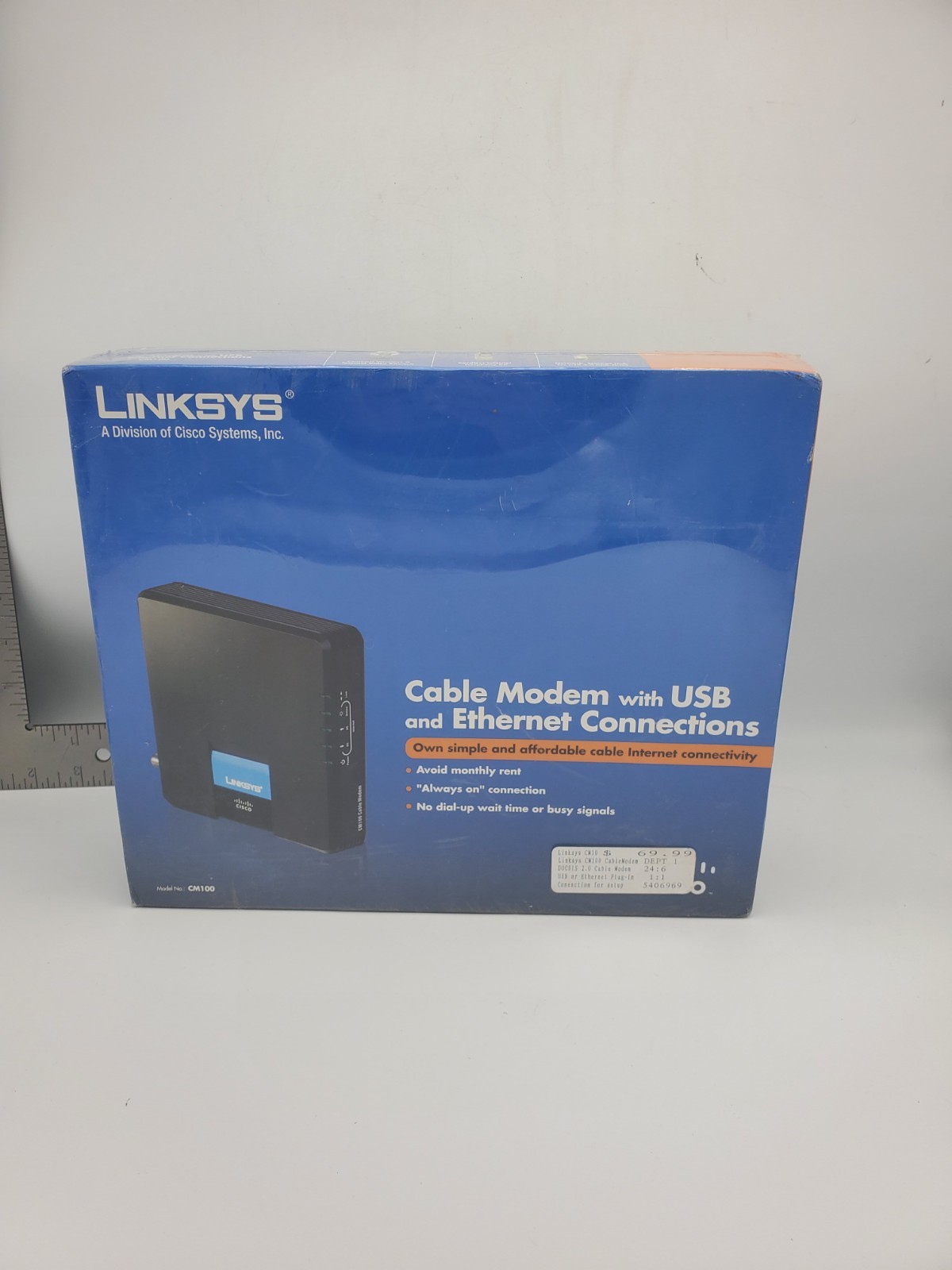 Linksys Cable Modem With USB And Ethernet Connections CM100 100 Mbps