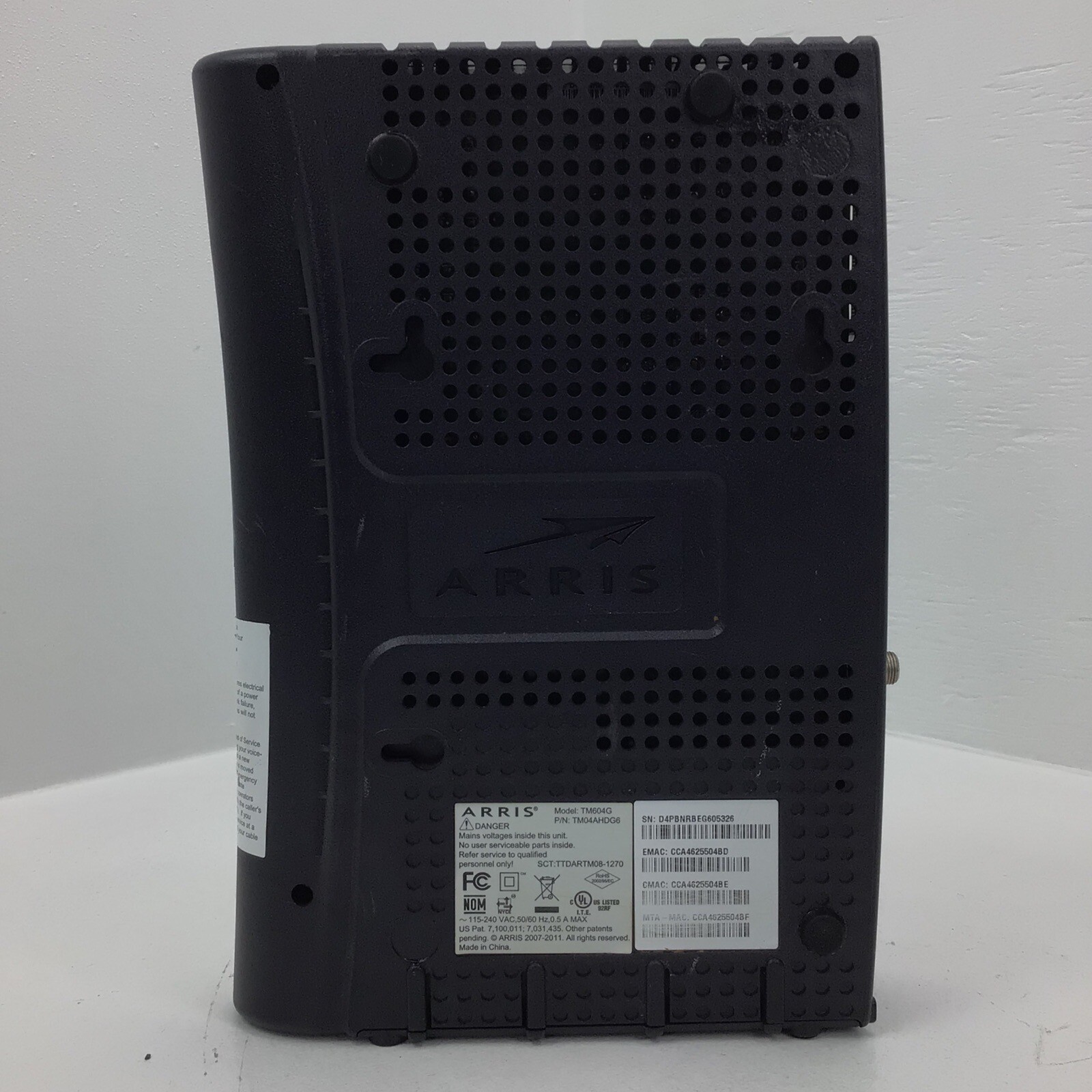 ARRIS TM604G Cable Touchstone Telephony Modem – Model TM604G/CT L1-11