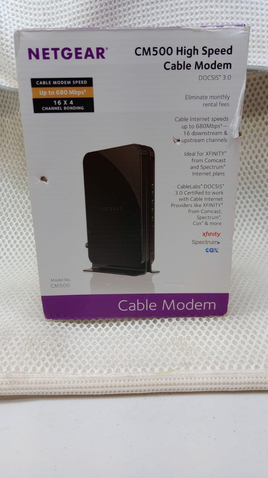 NETGEAR Cable Modem with Voice – Black – CM500V-100NAS