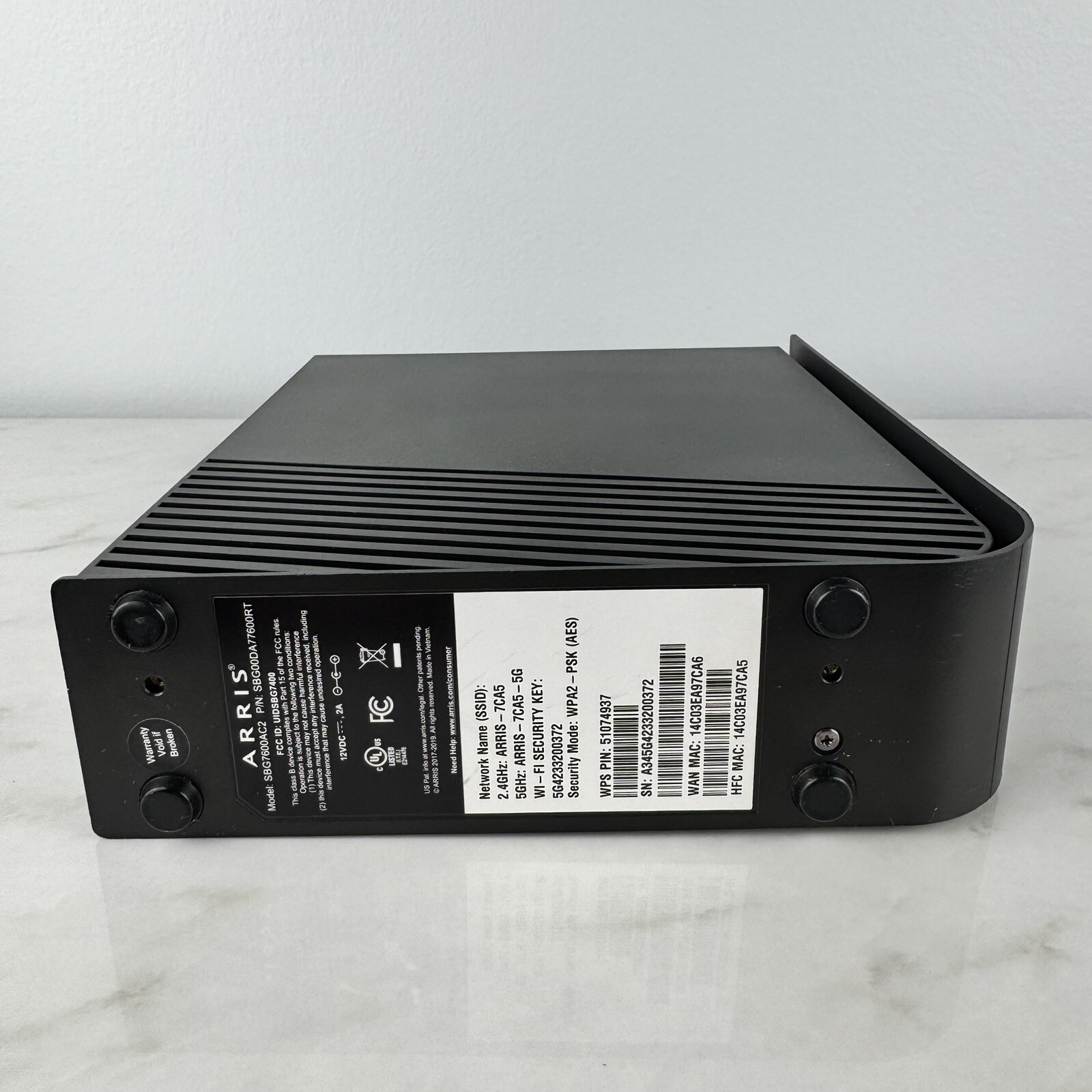 Arris ‎SBG7600AC2 Cable Modem Plus Internet Home Wifi Router Networking Black