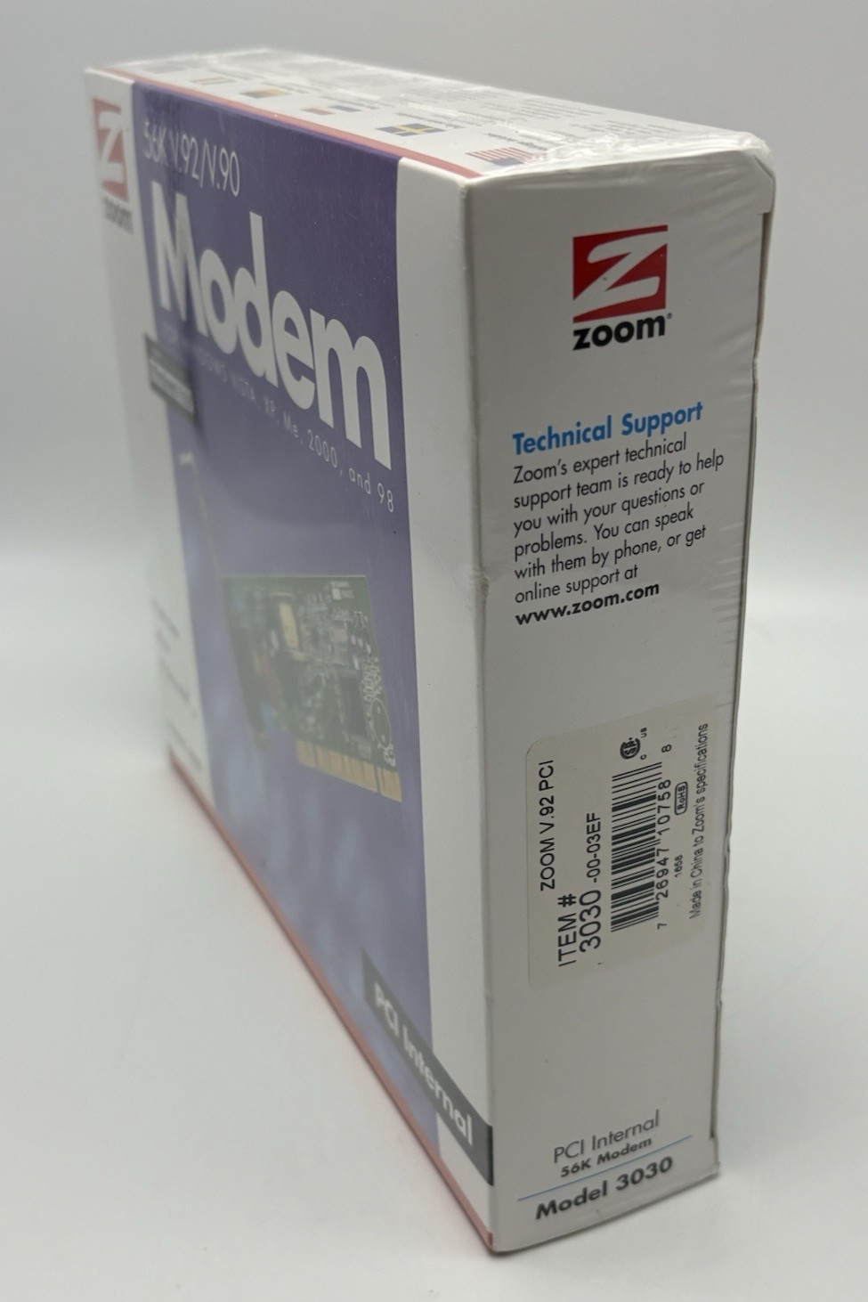 ZOOM Modem Model 3030 56K V.92/V.90 PCI Internal Modem New & Factory Sealed