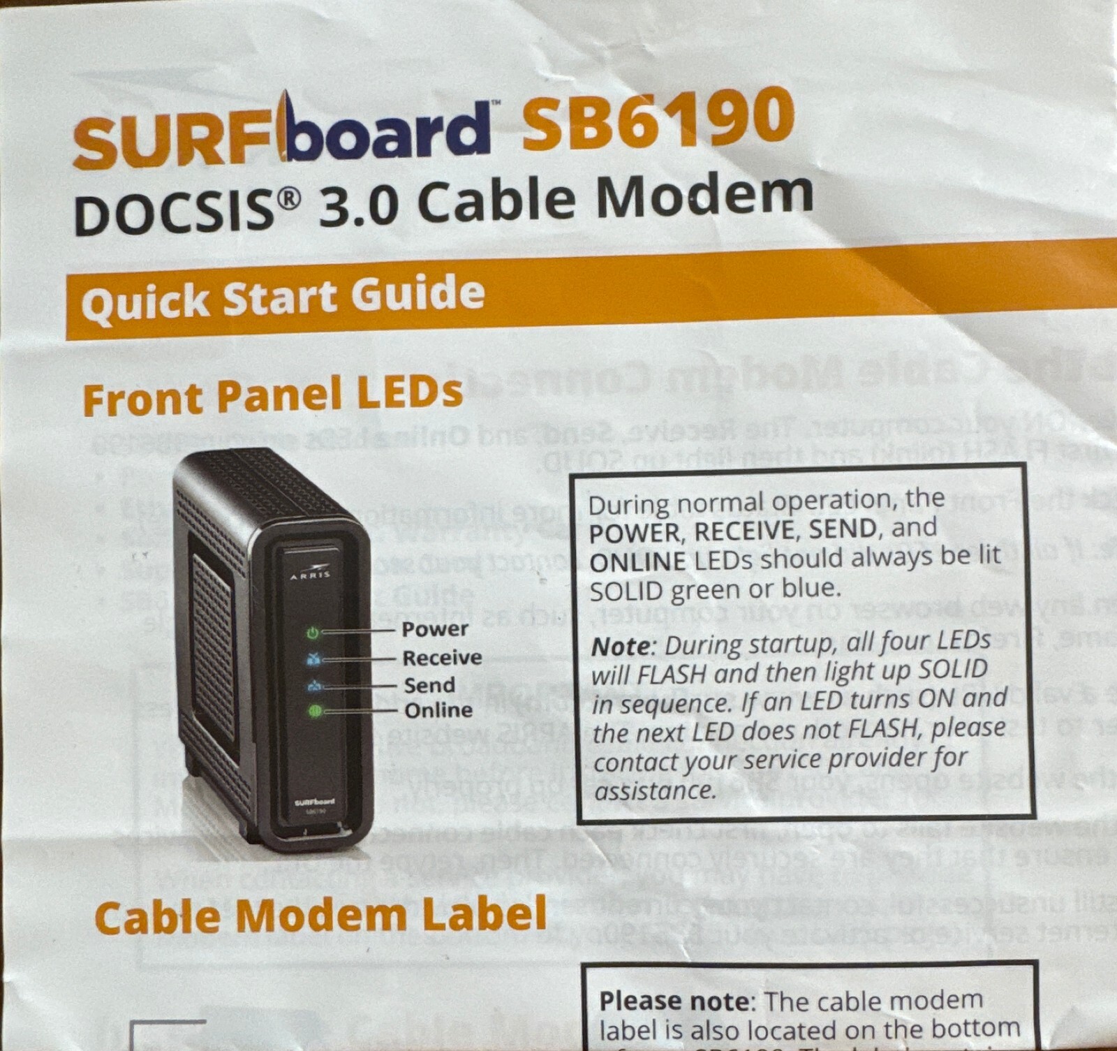 ARRIS SURFboard SB6190 DOCSIS 3.0 32 x 8 Gigabit Cable Modem