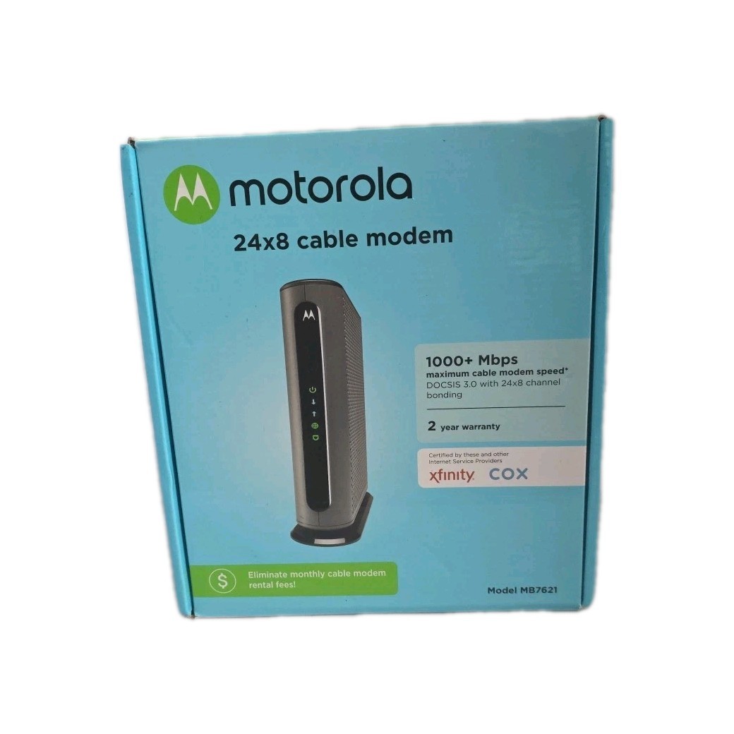 Motorola MB7621 DOCSIS 3.0 Cable Modem 24×8 1000 Mbps Xfinity COX